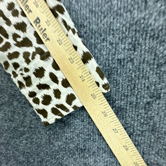 J Crew Shirt Womens 10 Brown Button Up Linen Blend Long Sleeve Breathable - Picture 13 of 15